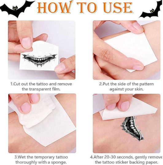 Carnival Tattoo for Halloween Black 10 Pieces