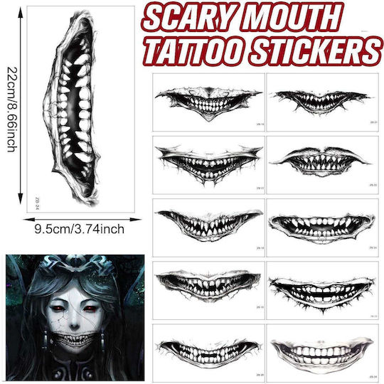 Carnival Tattoo for Halloween Black 10 Pieces
