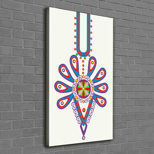 Wandbild Segeltuch Robuste Material Konstruktion Polnisches Volksdesign 60x120 cm