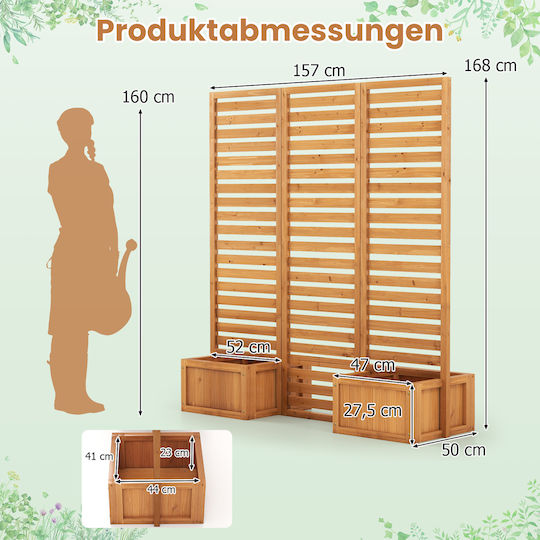 Costway Planter Box Lemn Tall Flower Bed 168x50x157cm.
