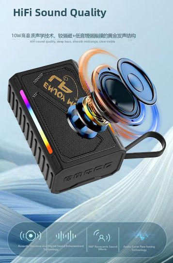 Bluetooth Speaker 10W with Radio and Battery Life up to 5 hours Black LP-V101