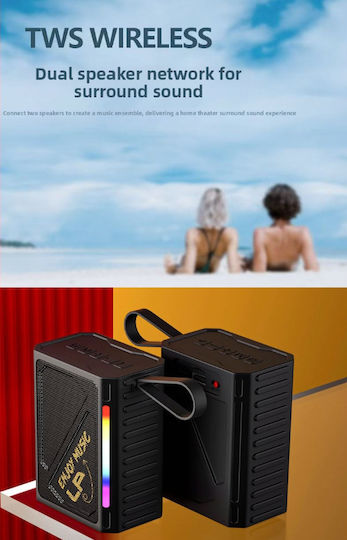 Bluetooth Speaker 10W with Radio and Battery Life up to 5 hours Black LP-V101