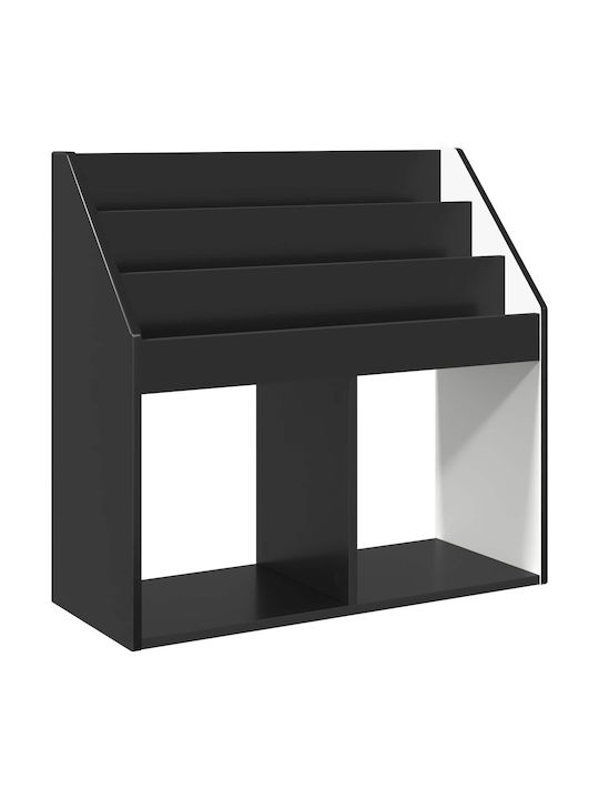 Βιβλιοθήκη Δαπέδου Ξύλινη Μαύρη 72.5x29.5x69cm