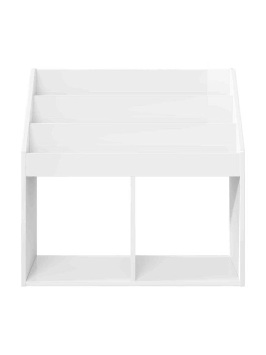 Kids Wooden Bookcase White 72.5x29.5x69cm