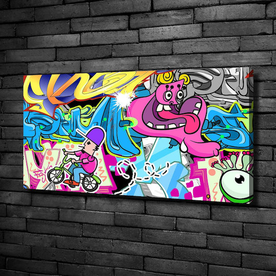 Wall Canvas Painting Suitable for Permanent Decoration Graffiti 100x50 Cm