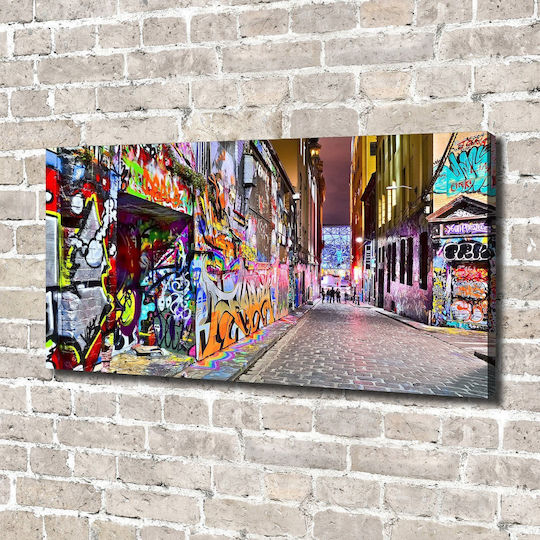 Wandbild Segeltuch Hochwertiger Druck Buntes Graffiti 140x70 cm