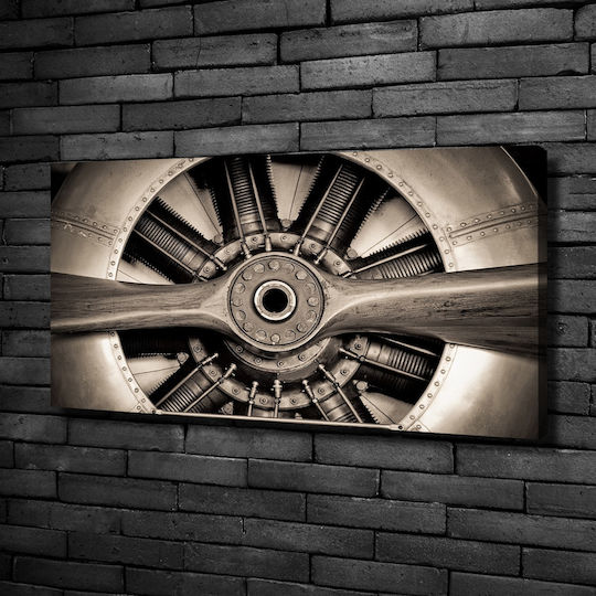 Wandbild Segeltuch Dauerhafte Dekoration Flugzeugmotor 100x50 cm