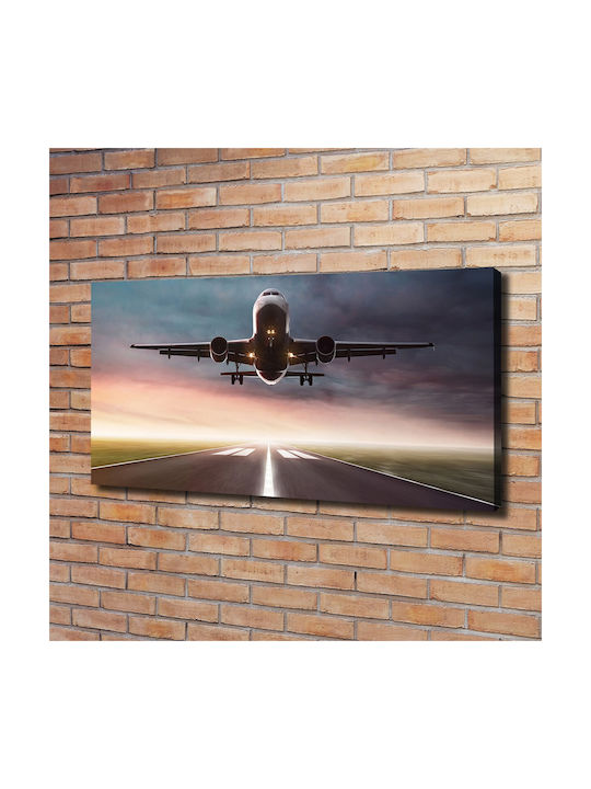 High Quality Wall Canvas Painting Airplane Taking Off 120x60 Cm