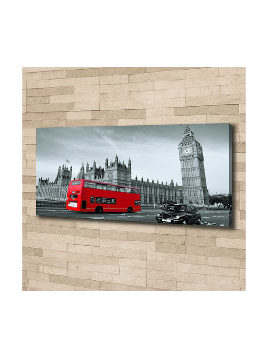 Interior Decoration Wall Canvas Painting London Bus 125x50 Cm
