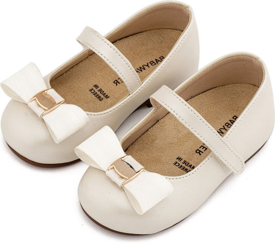 Babywalker Ecru Baptism Leather Pumps