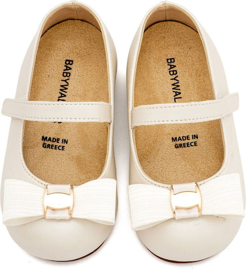 Babywalker Ecru Baptism Leather Pumps