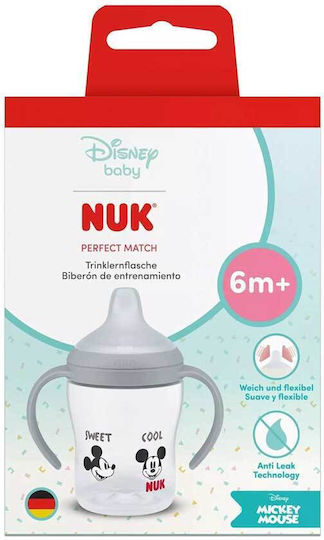 Nuk Educational Sippy Cup Plastic with Handles Gray for 6m+m+ 150ml