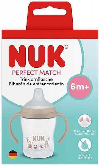 Nuk Educational Sippy Cup Plastic with Handles Beige 150ml