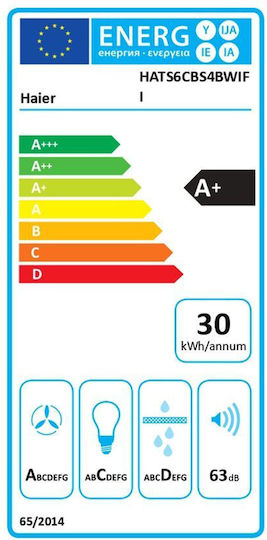 Haier Απορροφητήρας Καμινάδα 60cm Μαύρος με Wi-Fi