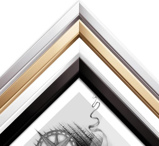 Tulup Wall-mounted Plastic Photo Frame with Gold Frame