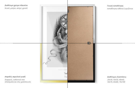 Tulup Wall-mounted Plastic Photo Frame with Gold Frame