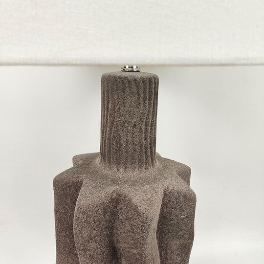 InTheBox Egli Ceramic Table Lamp with White Shade and Gray Base