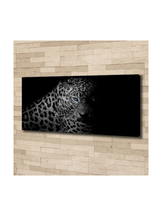 Tablou Decorativ Pânză Finisaj Îngrijit Leopard 125x50 Cm