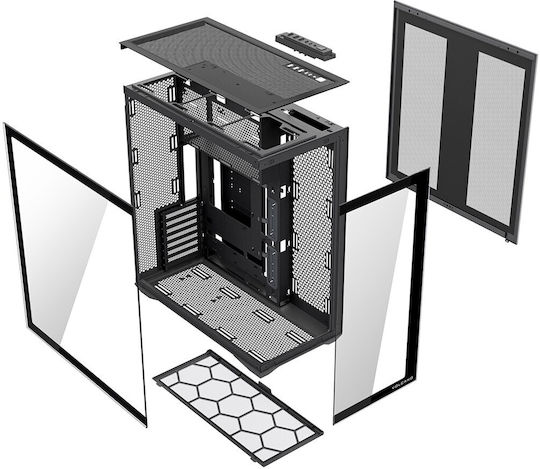 Modecom Volcano SPACE XL NF Gaming Full Tower Κουτί Υπολογιστή με Πλαϊνό Παράθυρο και ARGB Φωτισμό Μαύρο
