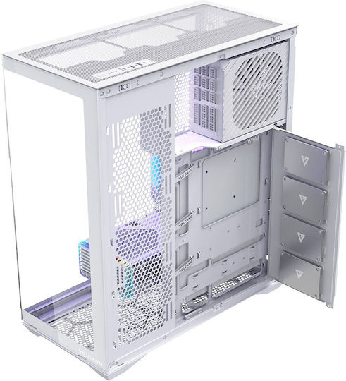 Modecom Volcano SPACE XL NF Gaming Full Tower Κουτί Υπολογιστή με Πλαϊνό Παράθυρο και ARGB Φωτισμό Λευκό