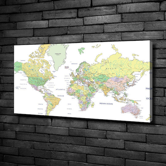 High Quality Wall Canvas Decoration Print World Map 100x50 Cm