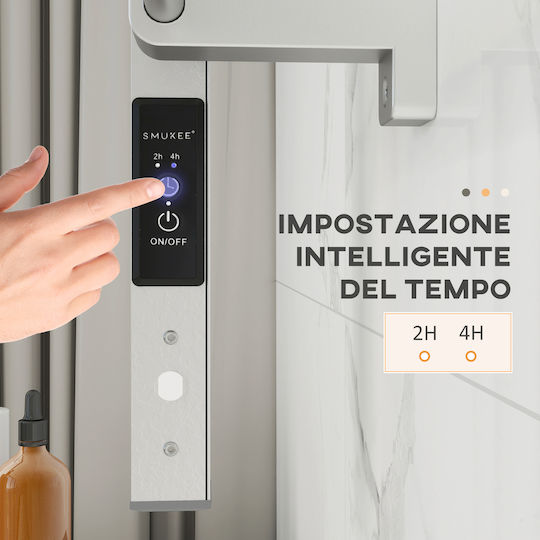 HomCom Ηλεκτρική Πετσετοκρεμάστρα 150W 90x53cm Ασημί
