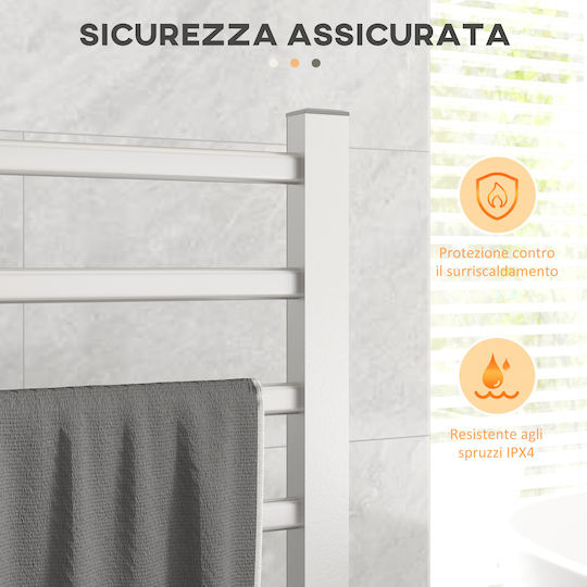 HomCom Ηλεκτρική Πετσετοκρεμάστρα 150W 90x53cm Ασημί