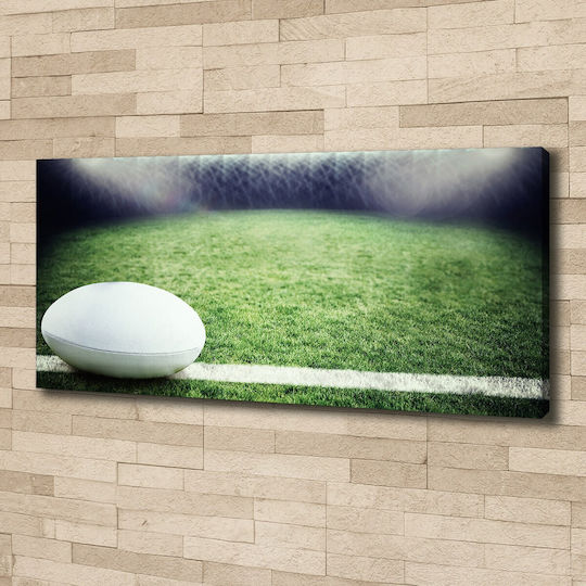 Wandbild Segeltuch Hochwertiger Druck Rugby Ball 125x50 cm