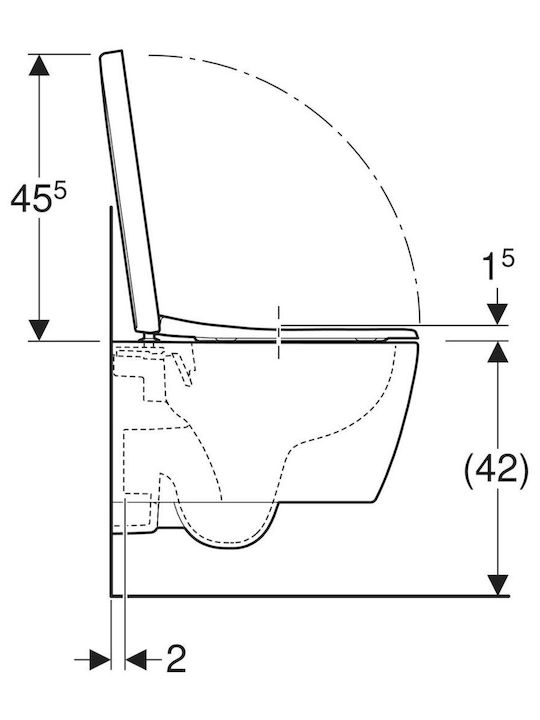 Geberit Wall-Mounted Toilet with Flush Soft Close White