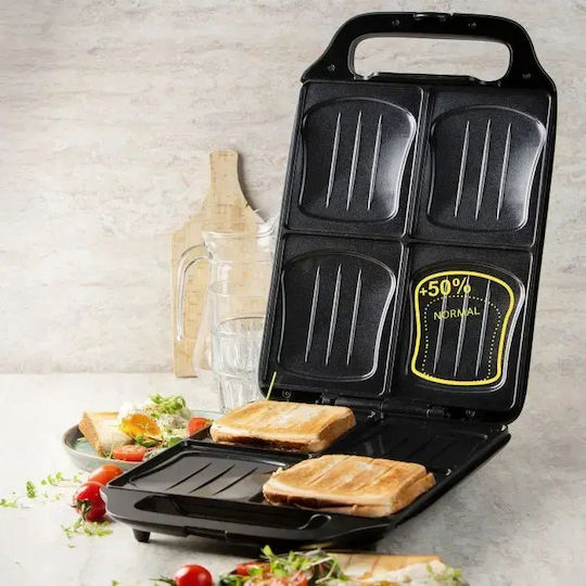 Domo Sandwich Maker pentru 4 Sandvișuri 900W Neagră