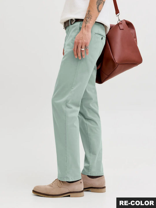 Мъжки Панталон Чино Еластичен Редовна Кройка Зелен