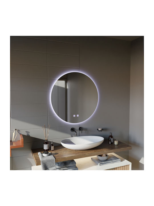 Alista Home Oglindă de Baie Rotundă Lumini LED Atingere 60x60cm
