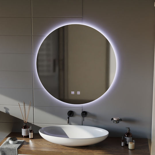Alista Home Στρογγυλός Καθρέπτης Μπάνιου Led Αφής 60x60cm