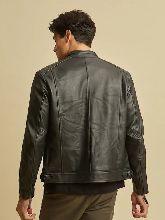 Δερμάτινο Μπουφάν Biker Μαύρο