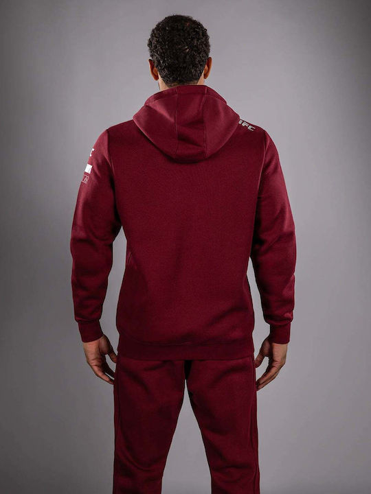 Authentic Fight Sweatshirt with Hood Burgundy