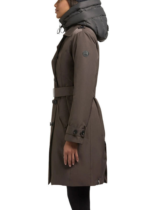 Γυναικείο Puffer Μπουφάν για Χειμώνα Grey
