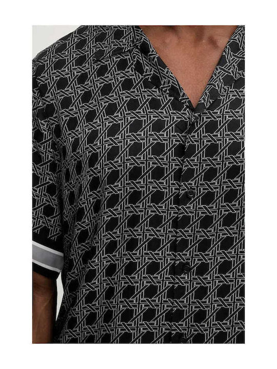 Short Sleeve Cotton Shirt Black