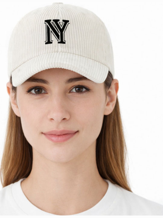 Luciano Faketti Unisex Baseball Hat Corduroy Type Letter Ny A Stylish Thick Hat Women And Men Spring Autumn A Casual Warm Outdoor Hat Ecru-White