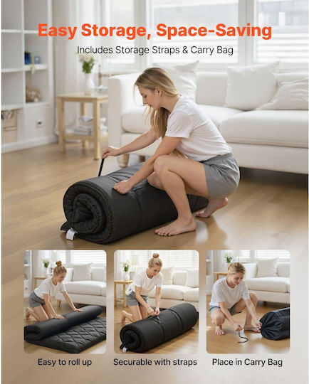 Vevor Exercise Mat Black (203.2x137.2x8.9cm)