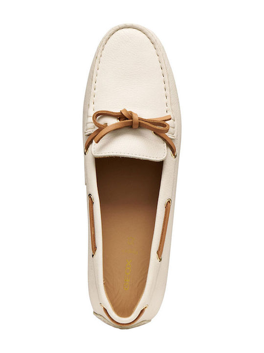 Δερμάτινα Γυναικεία Loafers σε Μπεζ Χρώμα