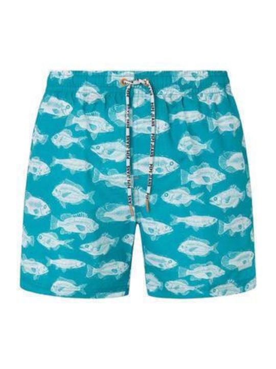 Fish Men's Swimwear Shorts Dark Turquoise