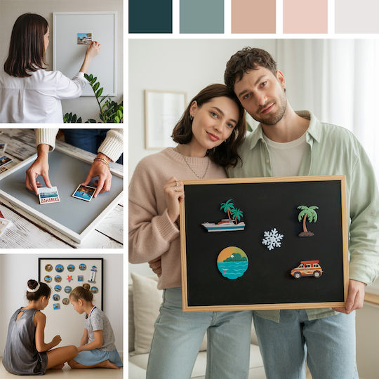 Tulup Табло за съобщения Магнит 70x50см