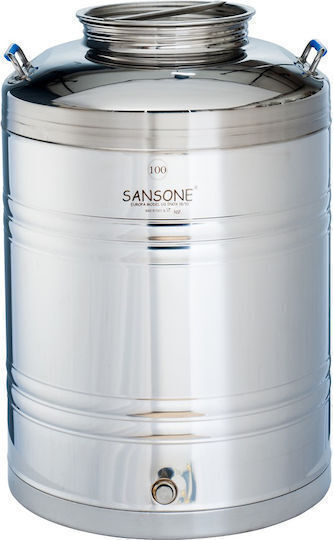 Sansone Съд Inox Отворен връх/плоско дъно 100лт 004087
