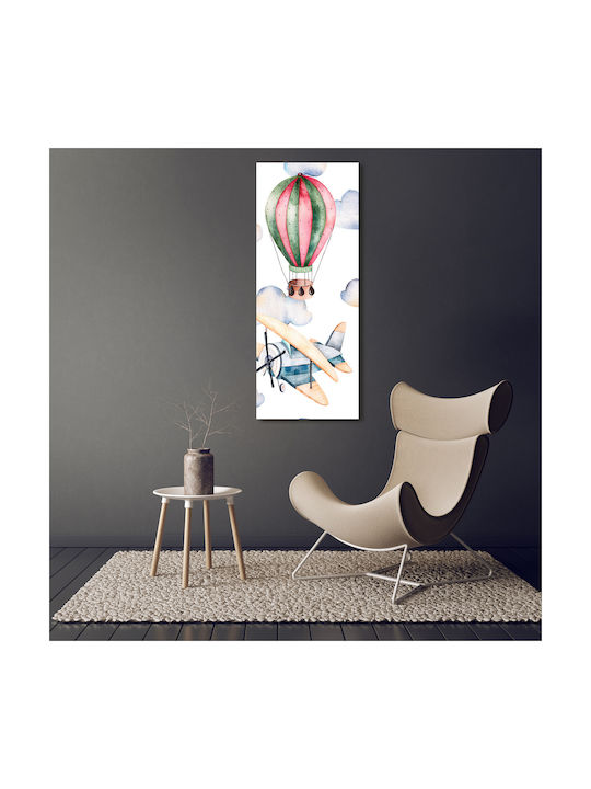 Kinder Wandkunst Leinwand Dekoration Innenraum Ballons Flugzeuge 50x125 cm