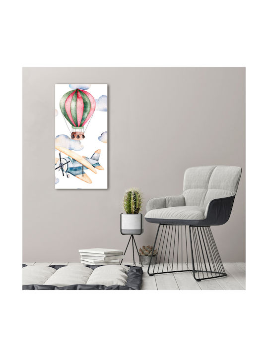Panou De Decorare Pentru Interior Pânză Baloane Avioane 50x100 Cm