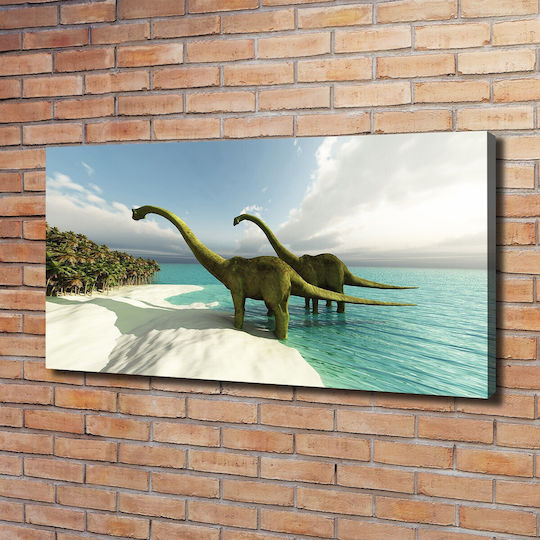 Kinder Wandkunst Kein Rahmen Canvas Dinosaurier Am Strand 120x60 cm