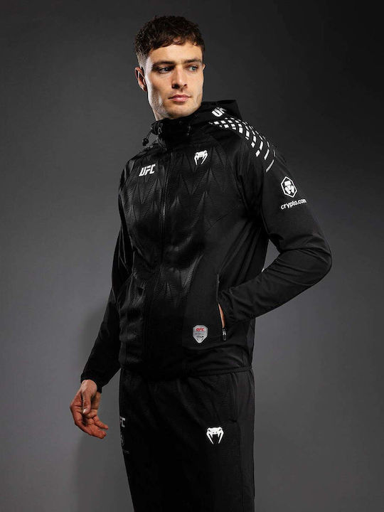 Men's Cardigan with Hood Black/white