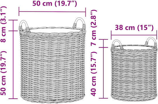 vidaXL Σετ 2 Γλάστρες Πλαστικές Γκρι