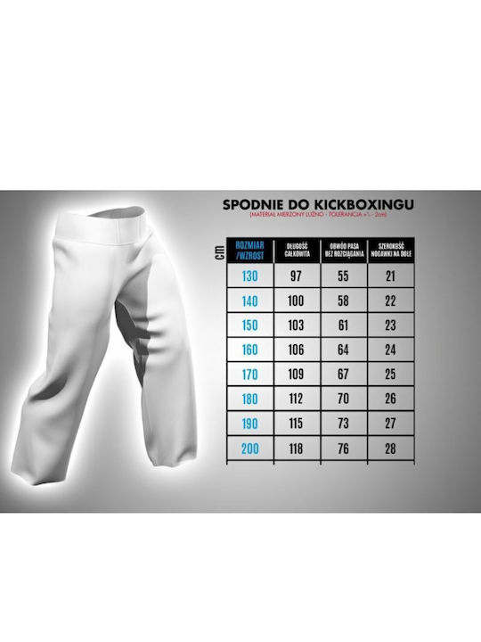 Sport Masters Copii Pantaloni Kickboxing Negru
