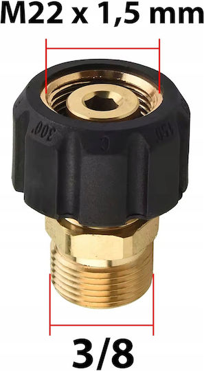 Adaptor Pro Brassfit M22-3/8 Extern Karcher Hd Hds Alamă Reducere Presiune